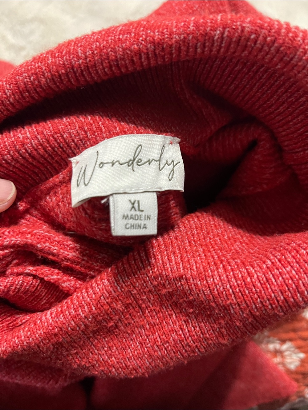 Wonderly Red Scoop Neck Women's Sweater